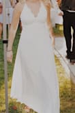 Ended up working great for my simple wedding dress! I ordered a small and it was really long, I had to get it tailored. The top fit a little loose, but it's adjustable straps helped fix that. The material was good and it flowed how I wanted it to! I would recommend. It was very comfortable. - Leighann S.