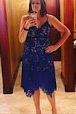 This dress is gorgeous and perfect for fancy occasions. I wore it to a wedding and got so many compliments. It was a little snug in the bust but I have big boobs, I made it work though! The waist is forgiving so when I sat down I felt no restrictions. The lace and nude undertone makes the dress sexy without being too showy. - Amanda K.