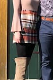 This skirt screams fall and I love it. It feels a bit like wool on the outside, but isn't itchy I think it makes it feel like it's really expensive. I received a lot of compliments on this and wore it to a fall wedding with knee high boots. I also paired it with Lulus Flirt Factor Taupe Off-the-Shoulder Top, but will also wear it with a black or white sweater. I can't wait to wear this all season! - Stacia S.