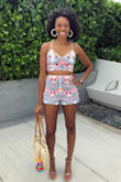 Wore this weekend in Miami for my bachelorette celebration. We went to a drag brunch in Wynwood and it was the PERFECT outfit for such an occasion. I got a ton of compliments too! I did have to size up on the bottoms (S) but went with my normal size (XS) in the top. - Amy H.