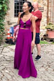 This outfit is so flattering and comfortable to wear. I received a lot of compliments. It was a perfect vacation outfit. Good luck trying to snatch one because it sells out quickly! I've been trying to buy it for months. So happy I was able to get one the day it came back in stock. - Han L.