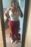 I really was worried this wouldn't fit me because I'm very busty. I'm in love with this bodysuit. I didn't have to wear a bra which is always a plus and it's only slightly see through so I would wear with pasties. After reading reviews, I did size down to a medium and it's perfect. I wear a size 8 in pants. - Kristie M.