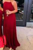Loved this! It would be great for wedding attendants, bridesmaids, or a formal event. This dress definitely gives you "room to breathe". Color and material are both excellent. In hindsight I wish I bought a medium. Other downside is that it is just about an inch-inch and a half too long.. - Shannon H.