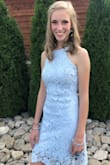Beautiful blue stylish dress! Fit nicely and was just a very pretty choice! - Trista S.
