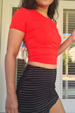 Perfect crop top, just the right length, it flatters my body. It's soft and comfortable and sexy. I love it so much that I bought it in 3 different colors. - Grace F.
