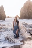 Very nice material and one of my new favorites! It's not a true wrap skirt and has a zipper instead. Still love it. - Asia H.