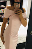 This dress is classy, sexy, yet moderate and I love it!! Fits like a glove, beautiful color, can't wait to wear it to my friends wedding this weekend. Highly recommend! Great price!! Ps. I probably could have ordered a S, but was worried about it being too tight, so M is great for my bod. - Kayla P.