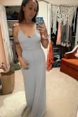 I bought this dress as a bridesmaid dress for one of my best friends weddings. It's sooo pretty, it's flattering and super comfortable. Its definitely a dress I will wear again for another occasion. I have small mom boobs and this dress holds them up so nicely, I won't need a bra! Super happy. - Nika S.