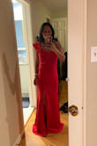 I wore this to a friends party for her daughter. I'm straight and narrow. While I'm short the dress was great with heels. It was loose on the waist but not too much. The dress was very comfortable and sexy but subtle. My photo was of me trying it on, I steamed it before wearing. - Monica T.