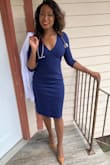 I ordered this dress for a special event. It looks very professional and fits wonderfully! Would definitely recommend. I got so many compliments!! I ordered a M, and it fit great (I'm 5'7 165 lbs). Thanks Lulus for this beautiful dress! - Joy P.