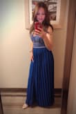 This dress is long because I'm only 5 4". It fits well and not heavy. Nice fabric and look elegant. - Sarah S.