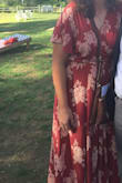 I recently wore this to a wedding and was given multiple comments on this dress. My cousin lovingly told me I looked like a model. I didn't feel like wearing a strappy sandal or heel, so I just wore Birkenstock's and it looked great with the dress. 10/10 would recommend. Go be models, ladies - Megan G.