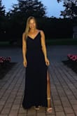 This dress was just perfect and so beautiful. I ordered the navy color - wore it to an August wedding. I'm 5'1" and ordered XS. It fit great everywhere but even with a small heel I did have to have the length altered (but that's usual for me). I 100% recommend this. - Maria G.