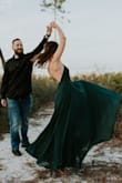 The first thing I noticed when I pulled this dress out of the package was that it was a heavier material than I expected. You can tell it's GOOD QUALITY. I wore this dress for a couples photoshoot and I was very pleased with how flattering the dress looked on me and how it hugged my curves. Very fun dress for twirling photos :) Unfortunately, I snagged it in the forest we were walking through and haven't worn it again. - Brittany H.
