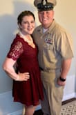 I was looking for a fun yet classic dress that I could wear to my husband's Khaki Ball, and this dress was perfect! The color was perfect up against his uniform and I got so many compliments all night long! It is very comfortable and made well! I am fairly muscular so I ordered up a size allow for more room across my shoulders and length to make me more comfortable. - Erica H.