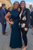 This dress hugs in all the right places. Very flattering fit and so thick that I wasn't cold at a very windy wedding. Received many compliments and felt confident in it. The length was perfect for me as the dress barely touched the ground in 3 inch wedge heels. - Miranda S.