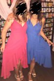 Love this dress, super flattering, beautiful color and comfortable! The wrap style was a tad tricky to figure out at first but it's a fabulous style. I have a small chest so had to be a little careful when bending over as it would loosen a little over time. Def wear petals! My friend actually bought the same dress too but in blue! Definitely recommend. - Sarah M.