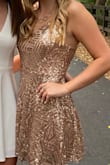 The dress is gorgeous and comfortable, runs a little bit big - Anna K.
