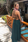 Very comfy dress. It's a little hard to get into but totally worth it! The back is beautiful and everything I wanted. - Kat L.