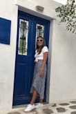 Love this skirt can wear with heeled sandals or flats and still look classy. Size small was a perfect fit.  Got the shirt from Lulus too. - Kim J.