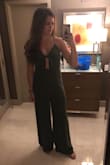 This is such a comfortable and flattering romper. I wore it with 3 inch heels and the length of the pants were perfect! Purchased for vacation and received many compliments. Highly recommend purchasing this. - Meghan M.