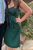 Wore this dress to a wedding and received soo many compliments. It definitely looks more expensive then it is and the fabric is really nice. I had to size up so that it would fit my hips/thighs so it was a little baggier in the chest then I would have liked. - Paige H.