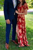 I wore this dress to two weddings in the past month and was beyond happy with it. I have a smaller chest so I did have to pin/tape the dress so it didn't gape open, but that was an easily fixable problem and I would highly recommend this dress to all! - Jaime H.