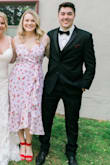 Wore this dress to a wedding and got compliments on it all night! The wrap style is super flattering, especially on a curvy body type. Little loose in bust (although I'm pretty small chested anyways). Ordered size medium and it fit perfect. :) - Amber L.