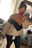 A little loose like it should be but it's a perfect fit. Goes with jeans, leggings or skirt! - Martha R.