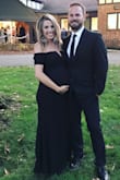 Perfect amount of stretch for a belly! I'm 30 weeks, and I was comfortable all night. Got so many compliments! My usual weight is 124 lbs. I ordered both the small and medium, choosing the medium for comfort and length. - Heather T.