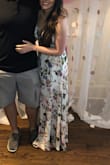 Bought this dress for my shower. I didn't want a pure white dress, this was perfect! Comfortable, flowy, and gorgeous! I can't wait to have a reason to wear this gorgeous dress again. - Elizabeth M.
