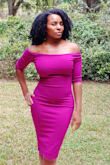 I ordered this same dress in green and had to get this beautiful color also. This dress hugs your curves in all the right places and cinches your waist in all at the same time. I can't wait to wear this beauty! - Gabriel S.