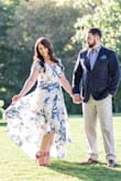 Runs a little small on the chest but still managed to make it work! I am busty so I had to sew the neckline as it showed way too much cleavage. Other than that, it's super comfy and the material is very nice and light. I wore it for my engagement shoot and it was absolutely perfect! - Cindy A.