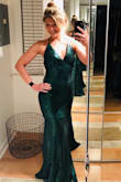 I ordered this dress for a Deep Sea Soiree themed event because it has that mermaid feel. The dress is very fitted but does have some stretch to it, and the part that threw me off was the sides. They stuck out weird and wouldn't lay flat against me. Sadly I am sending it back but am currently eyeing another Lulus dress for the occasion! - Crystal A.