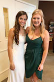 Tried a lot of dresses looking for a deep emerald wedding guest dress for fall and this one was a standout! Very flattering cut through the bodice, and versatile enough to be more formal or more cocktail with the long skirt in the back/open leg in the front. Only wish it was made from a different material as it is thin and wrinkles very easily. - Lacie R.