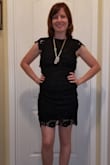 I bought this dress for an October wedding I am attending. When I tried it on, the hips fit perfectly, but the shoulder material was loose. I added an extra button to tighten up the top. After that it fit perfectly! - April S.