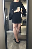Love this dress! got so many compliments on it!  
It is a little on the shorter side so I did find myself trying to pull it down but the material has a bit of elastic to it which helps! - Taryn S.