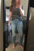 These jeans are SO cute & comfy! They were perfect when I first tried them on & then stretched a little too much within minutes of wearing. Wish I would've sized down but will definitely keep anyway & use as my lounge-around jeans. Gonna order another pair in smaller size to wear out! Love! - Allison P.