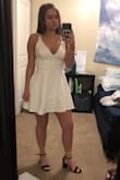 I was really nervous about getting this dress because I was afraid it wouldn't fit my chest very well. But it fit perfectly! I loved the material of the dress and the look. I love how it gave my cleavage since that's something I never have. Great purchase. I would get more in different colors if I could afford it. - Mary M.