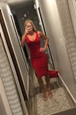 This dress was amazing! It fit so well and the material is really nice and flattering! The only thing I will agree to with the other reviews is the inside slip did slide up a lot and had to constantly fix it or it felt awkward. Got lots of compliments on this dress, the burgundy color is amazing as well! The slit on the side is so cute and gives the dress a different look - Lauren M.