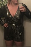I am tall and curvy and have never found a romper that I can wear without giving me a camel toe or showing my bum in the back. This one is great! The material is stretchy and forgiving so it is extremely comfortable. The 80's puff sleeve detail is cute without being corny. All in all, a great piece. - Sara H.
