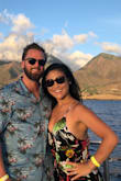 Bought it for our honeymoon to Hawaii. I was going to wear it to a Laua but we didn't end up going to one, and instead booked a sunset cruise! I was afraid the print of the dress would clash with my husband's Hawaiian print shirt, but hey, when in Rome! It was very comfy and flattering and LOVED that it was black becuase I was sweating like crazy and a light colored dress might have shown how sweaty I was! The only con: the dress got SUPER wrinkly in my luggage, but you couldn't really tell when worn so whatever. - Suji P.