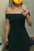 This dress is so beautiful and the material is so thick and flattering. It is quite formal and the shoulder fitting is really pretty, especially from the back. Works perfectly braless and has good secure stretch. - Catherine E.