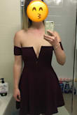 The material on this is so delicate and flowy and looks fantastic. The color was stunning and the neckline/chest fit was so sweet. The arms were a little tight but it felt secure. Cute! - Catherine E.