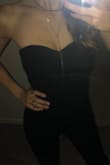 I really like this jumpsuit. I wish it was a little more fitted throughout but it still looks great. - Melissa A.