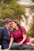 I love this dress! I wore it for my engagement photos and the burgundy color just pops in the pictures. It's very comfortable and flattering! Highly recommend! I can't wait to wear it again at a fall wedding! - Francesca W.