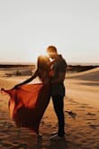 Wore this for my engagement shoot at the dunes - so many compliments on how well the dress/color fit the background! - Meghan C.
