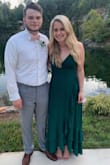 I wore this dress to a wedding recently and loved it. I do wish the slit had showed more. Loved the open back and adjustable straps. If you're in between sizes I would def size down. You can adjust the straps to be tighter/looser. - Hannah S.
