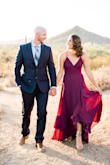 I was in a rush to find a dress for my engagement photos and my photographer suggested maroon and a dress that flows in the wind. I came across this dress and was a little skeptical at first because the first dress I ordered didn't fit me well so I rush ordered it and fell in love with it the second I put it on! Super comfortable and highly recommend it! My fear was that the dress was going to be too long but it actually was a really good length in the front where I didn't step on it and the back was longer and acted like a small train. I'm 5'3" so length was a huge deal and it couldn't have been more perfect with this dress! - Nicole B.