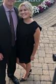 This was the perfect lbd for a fall wedding. I wanted something classic but with a little bit of edge. This was it! I usually wear a size 12 dress but ordered a medium so it would be short on me (I'm 5'3). It was the perfect length, hit mid thigh. It was a smidgen right in my chest (36DDD) but I wore a bra with no lining and it was fine. I received many compliments on my look! - Christa M.